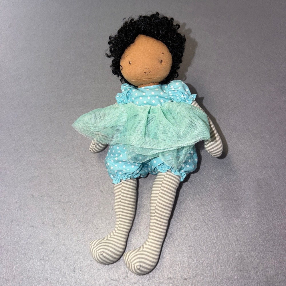 Bunnies By The Bay Phoebe Rag Doll Blue Polka Dot Tulle Tutu Soft